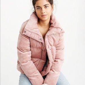 A&F Velvet Puffer Jacket